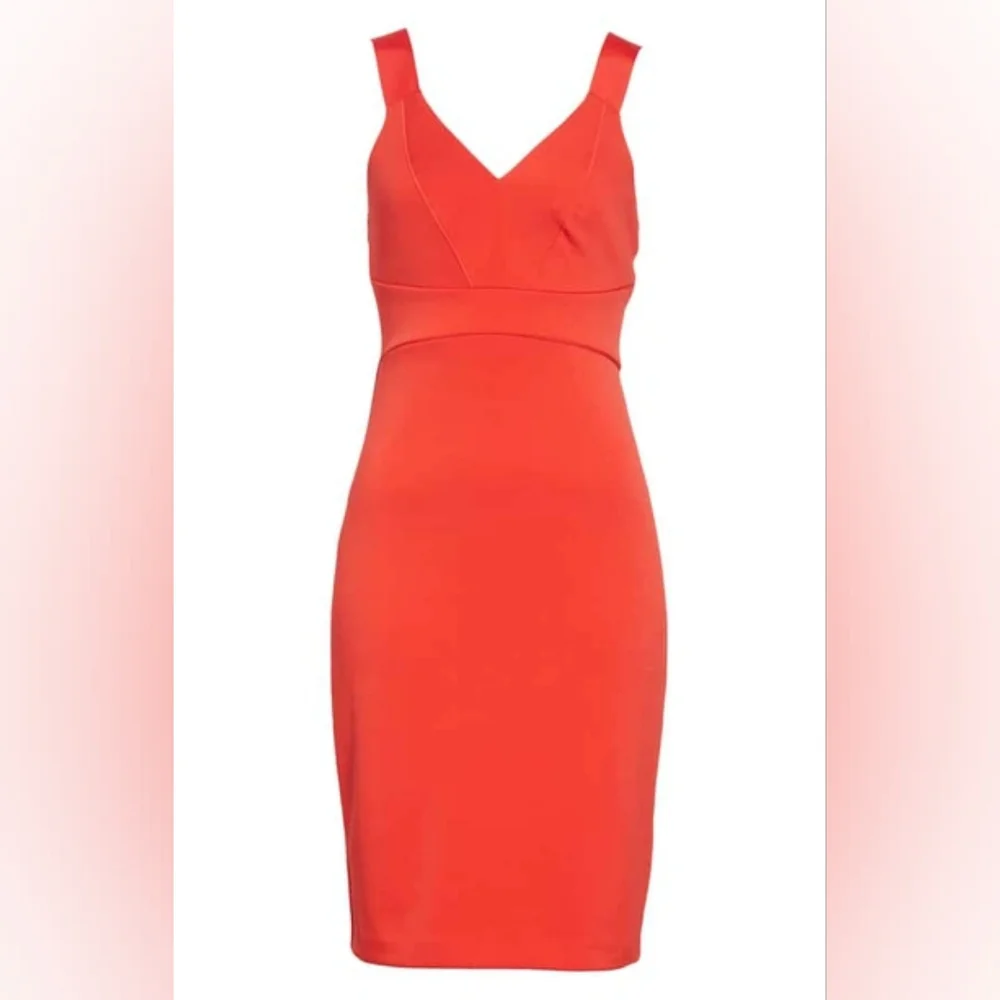 Ted Baker London Trixxie Panel Body-Con Dress Size 2 - RED - Worn Twice - Picture 4 of 5